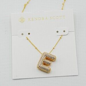 Kendra Scott Gold Letter E Pave Pendant Necklace